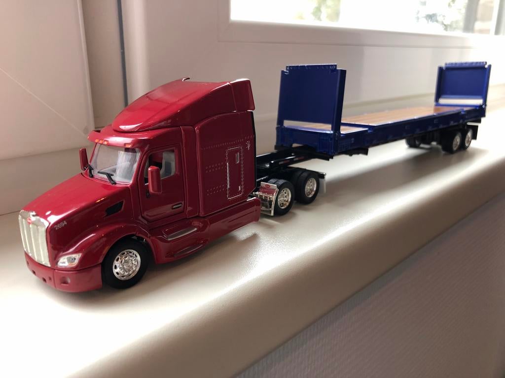 Tonkin Peterbilt met flatrack container, Ophalen of Verzenden, Nieuw, Bus of Vrachtwagen, Tekno