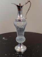 Verzilverde Italiaanse Karaf met Drakenkop, Antiek en Kunst, Antiek | Glas en Kristal, Ophalen of Verzenden