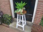 Plantentafel bijzettafel bloementafel plantenzuil kruk hout, Ophalen of Verzenden, Gebruikt
