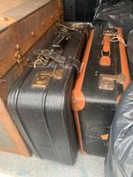 Twee vintage koffers en een Franse dekenkist te koop!, Slot, Gebruikt, Leer, Ophalen