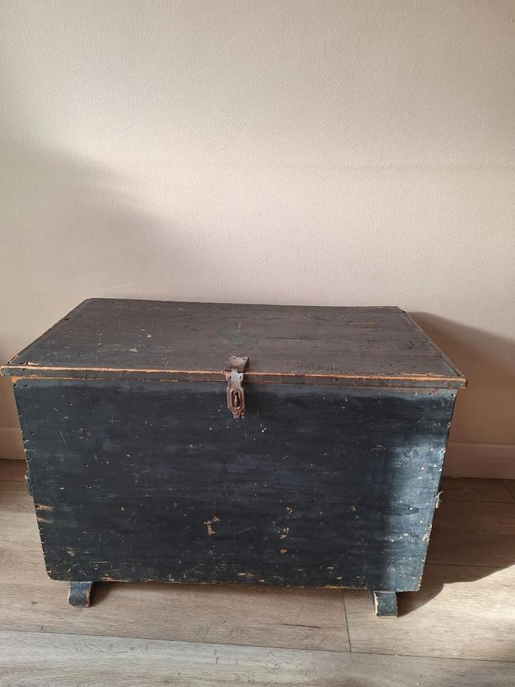 Oude houten dekenkist / opbergkist, Huis en Inrichting, Woonaccessoires | Kisten, Gebruikt, 50 tot 75 cm, 75 tot 100 cm, 50 tot 100 cm