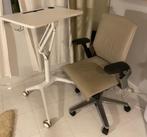 Ergonomic Desk (adjustable STAND-UP) and ergonomic leather c, Huis en Inrichting, Gebruikt, Met wielen, Stabureau, Ophalen