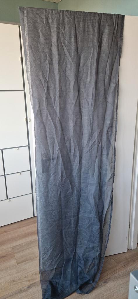 6 Grijze Ikea Vitrage Gordijnen - 140x260 cm, Huis en Inrichting, Stoffering | Gordijnen en Lamellen, Zo goed als nieuw, Ophalen of Verzenden