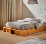 MADE kano storage bed oak hout 160 breed, Huis en Inrichting, Ophalen, Tweepersoons, Zo goed als nieuw, 200 cm