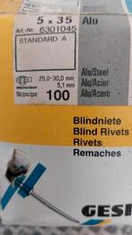Blindklinknagels  / popnagels 5x35mm, ca. 90 stuks, Doe-het-zelf en Verbouw, IJzerwaren en Bevestigingsmiddelen, Ophalen of Verzenden