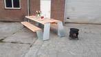 Industriële metal design Douglas picknick bank steigerhout, Ophalen of Verzenden
