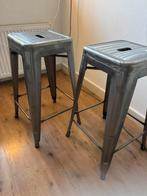 Zilver/koper Barkrukken Tolix Design, Huis en Inrichting, Barkrukken, Ophalen, 60 tot 90 cm, Zo goed als nieuw, Metaal