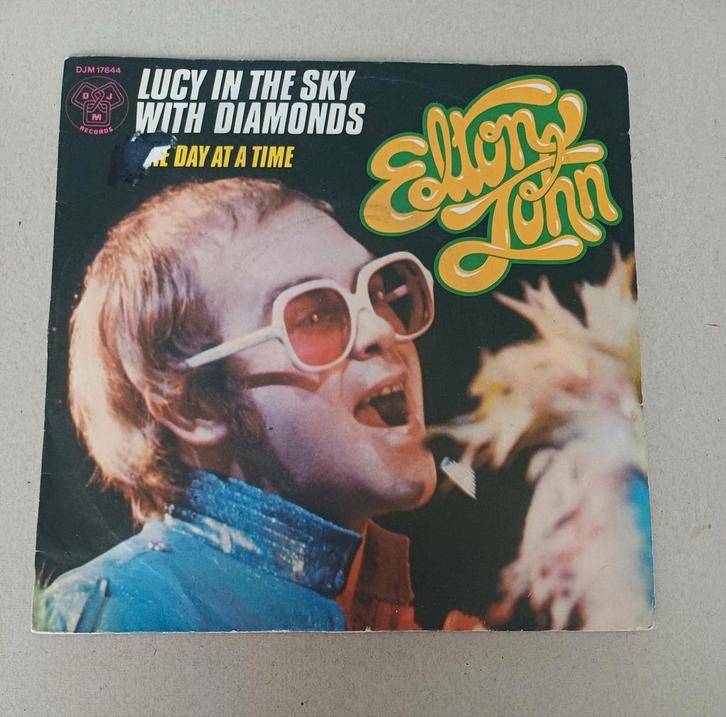 Elton John  - Lucy In The Sky With Diamonds, Cd's en Dvd's, Vinyl Singles, Gebruikt, Single, Pop, 7 inch, Ophalen of Verzenden