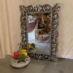 Barok Spiegel – houten lijst Zilver - 100 x 70 cm-TTM Wonen, 100 tot 150 cm, Nieuw, Info@ttmwonen.nl, Rechthoekig