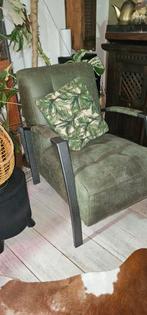 Groene fauteuil met armleuningen, Huis en Inrichting, Fauteuils, Ophalen of Verzenden