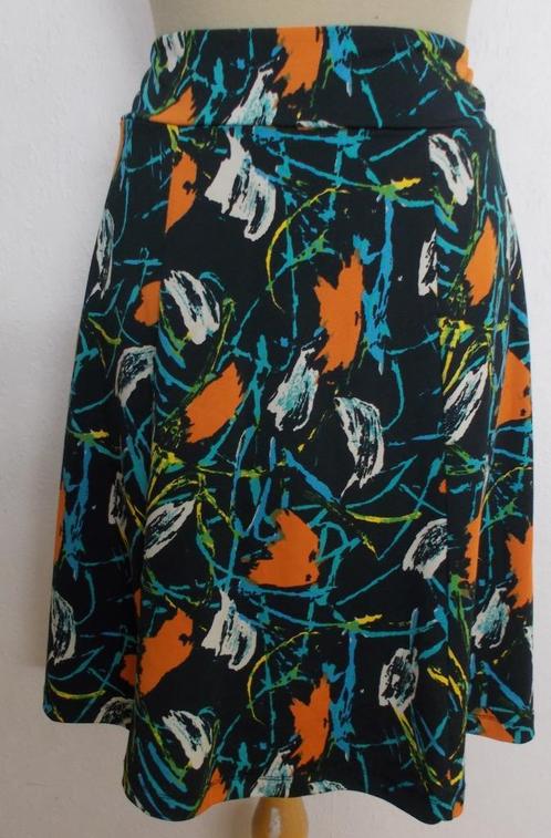 Leuk zwart print rokje van King Louie! L, Kleding | Dames, Rokken, Zo goed als nieuw, Maat 42/44 (L), Overige kleuren, Knielengte