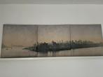 3 luik schilderij. New York, Antiek en Kunst, Kunst | Schilderijen | Klassiek, Ophalen of Verzenden