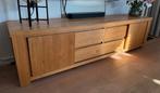 Uniek massief eiken dressoir met schuifdeurtjes en 4 lades., Huis en Inrichting, Kasten | Dressoirs, Ophalen, Gebruikt, Eikenhout