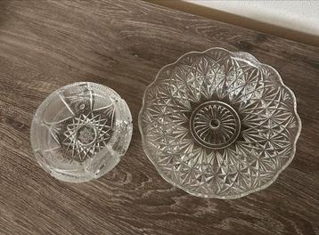 Kristallen Glazen Schaaltjes - twee stuks beschikbaar voor biedingen