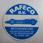 Oude sticker.  Motorenrevisie RAFECO bv.  Badhoevedorp., Ophalen of Verzenden, Zo goed als nieuw