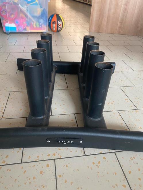 Titan Life Barbell Houder voor 8 Stangen, Sport en Fitness, Fitnessmaterialen, Zo goed als nieuw, Ophalen