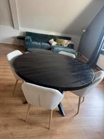 Eettafel met stoelen, Huis en Inrichting, Tafels | Eettafels, Ophalen, Gebruikt, 100 tot 150 cm, Rond