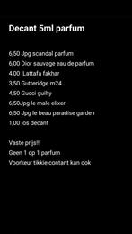 Parfum decant, Ophalen of Verzenden