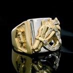 Prachtige 14Krt gouden paardenring, Ophalen of Verzenden, Nieuw, Goud, Heer