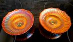 2x Fenton Stippled Rays schalen Marigold carnival glas 1908, Antiek en Kunst, Antiek | Glas en Kristal, Ophalen of Verzenden
