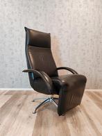 Prachtige zwart leren design relax fauteuil, Minder dan 75 cm, Leer, Ophalen of Verzenden, Zo goed als nieuw