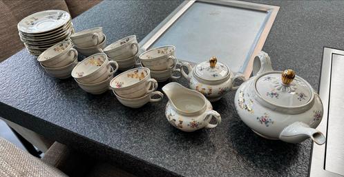 Spenzo - Vintage Theeservies Compleet 12 - Bloemmotief, Antiek en Kunst, Antiek | Servies compleet, Ophalen