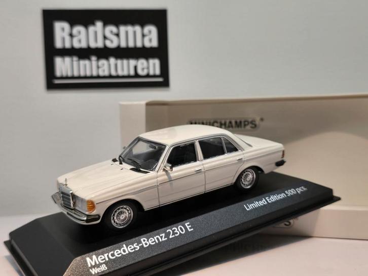 Mercedes-Benz 230E W123 - Wit - 1:43 Minichamps, Hobby en Vrije tijd, Modelauto's | 1:43, Nieuw, Auto, MiniChamps, Ophalen of Verzenden