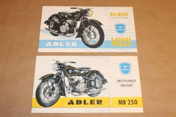2 zeldzame folders - Adler motoren - Circa 1955 !! beschikbaar voor biedingen
