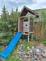 Houten speelhuisje met glijbaan, Ophalen, Gebruikt, Glijbaan