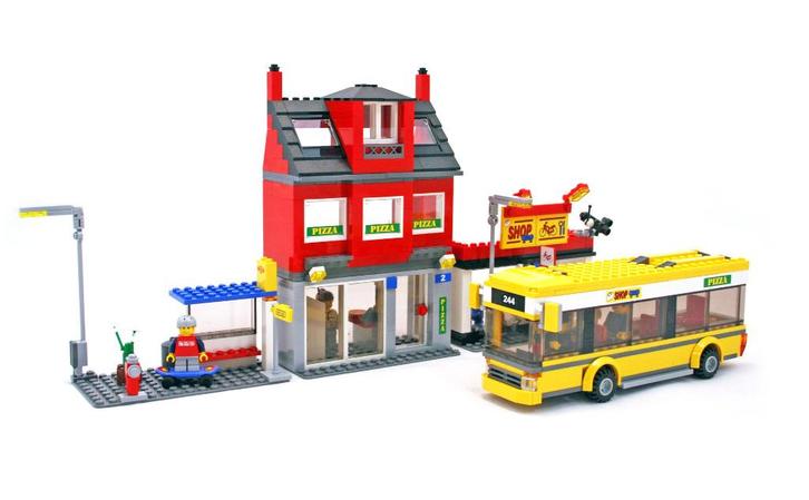 7641-1 Straathoek uit 2009, Kinderen en Baby's, Speelgoed | Duplo en Lego, Zo goed als nieuw, Lego, Complete set, Ophalen of Verzenden