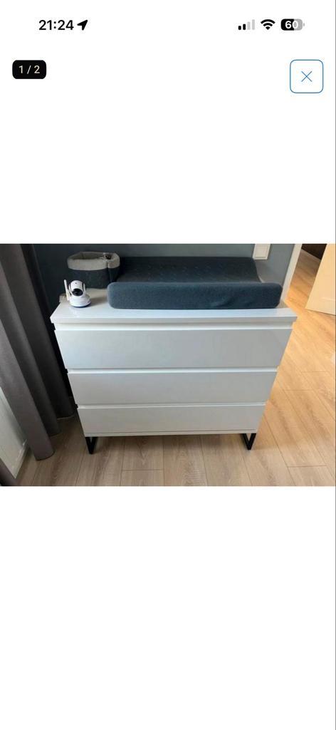 Interbaby Nottingham Commode - hoogglans, Kinderen en Baby's, Kinderkamer | Commodes en Kasten, Zo goed als nieuw, Commode, 90 tot 105 cm