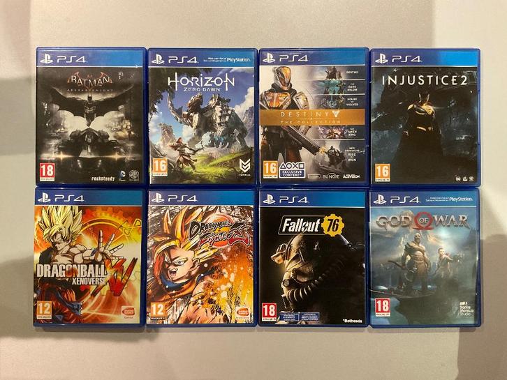 8 Playstation 4 Games, Spelcomputers en Games, Games | Sony PlayStation 4, Gebruikt, Avontuur en Actie, 3 spelers of meer, Vanaf 12 jaar