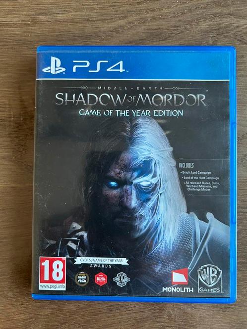 Middle-earth: Shadow of Mordor, GOTY, PS4, Spelcomputers en Games, Games | Sony PlayStation 4, Zo goed als nieuw, Overige genres
