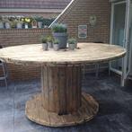 Robuuste Industriële Houtenspoel - DIY Picknicktafel, Ophalen, Gebruikt, Rond, Hout