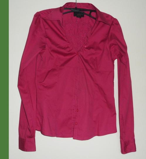roze blouse met lange mouw met print aan achterkant, maat: M, Kleding | Dames, Blouses en Tunieken, Gedragen, Maat 38/40 (M), Roze