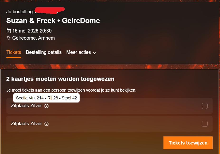 2 Zitplaatsen Suzan & Freek 16 mei 2026, Twee personen, Mei, Pop