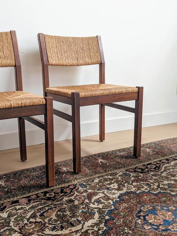 Martin Visser Spectrum Pitriet stoelen Mid Century Brutalist, Huis en Inrichting, Stoelen, Zo goed als nieuw, Twee, Hout, Bruin