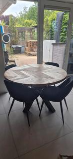 velours eetkamerstoelen 4 stuks zwart, Huis en Inrichting, Stoelen, Ophalen, Zwart, Zo goed als nieuw, Vier