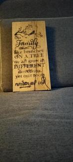 Houtgebrande Spreuken - Unieke Decoratie, Huis en Inrichting, Ophalen of Verzenden