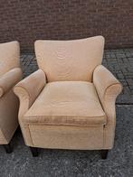 Twee fauteuils in corduroy stof, Huis en Inrichting, Ophalen, Hout, Gebruikt, Twee