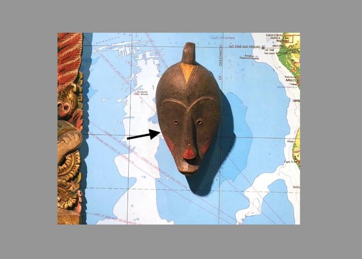 Fang terracotta paspoort masker (251110-07), Antiek en Kunst, Kunst | Niet-Westerse kunst, Ophalen of Verzenden