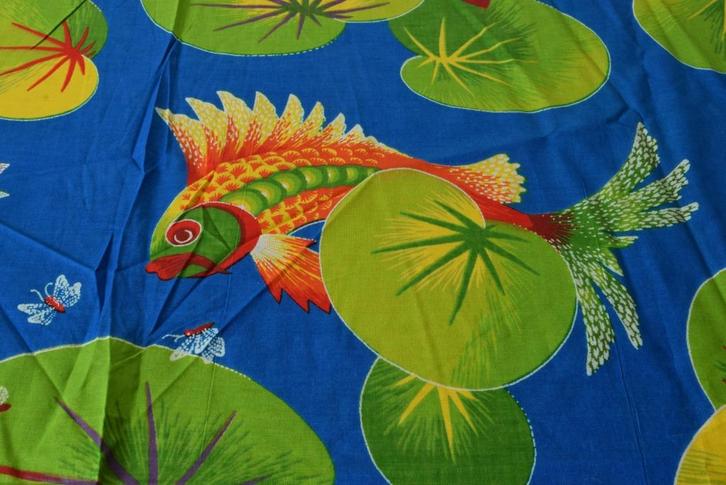 Grote retro vintage VLISCO Maxiprint Java lap stof / coupon, Hobby en Vrije tijd, Stoffen en Lappen, Nieuw, Katoen, 120 cm of meer