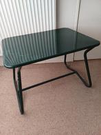 Stalen tafeltje, rechthoekig., Huis en Inrichting, Ophalen, Gebruikt, Metaal of Aluminium, 75 cm of meer
