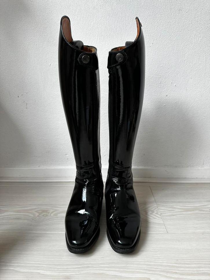 Petrie LAK zwarte lederen wedstrijd laarzen mt 35-36, Dieren en Toebehoren, Paardrijkleding, Zo goed als nieuw, Dames, Schoeisel