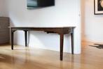 Eettafel met antiek onderstel en marmeren blad, Huis en Inrichting, Ophalen, Eikenhout, 200 cm of meer, 50 tot 100 cm