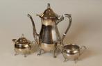 Verzilverd Theeservies Leonard - 3-delig, Antiek en Kunst, Antiek | Goud en Zilver, Ophalen, Zilver