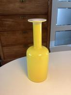 Holmegaard Otto Brauer Gulv vaas, Geel, Ophalen of Verzenden, Minder dan 50 cm, Glas
