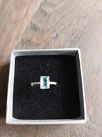 Wit Gouden ring met Diamant en Topaas, Wit, Ophalen of Verzenden, 17 tot 18, Met edelsteen
