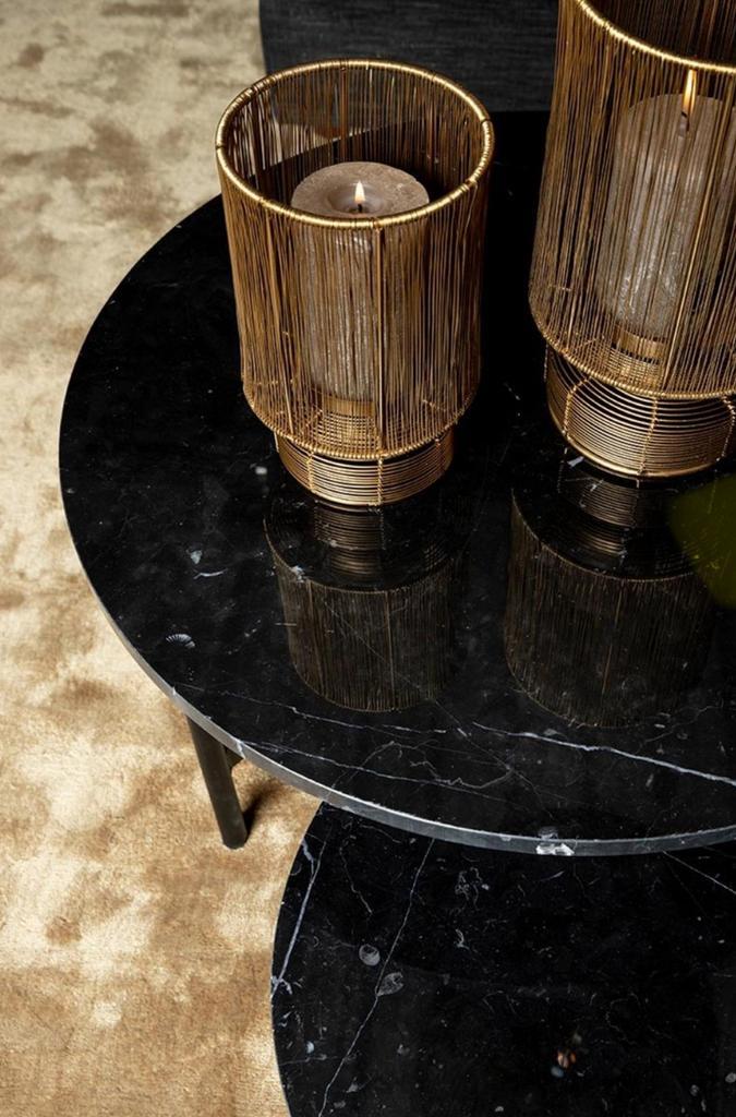 Ptmd marmer bijzettafel / salontafel zwart NIEUW!, Huis en Inrichting, Tafels | Salontafels, Zo goed als nieuw, Minder dan 50 cm