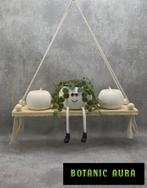 Hand made bloempotten op de houten schommel, Overige materialen, Rond, Ophalen of Verzenden, Zo goed als nieuw